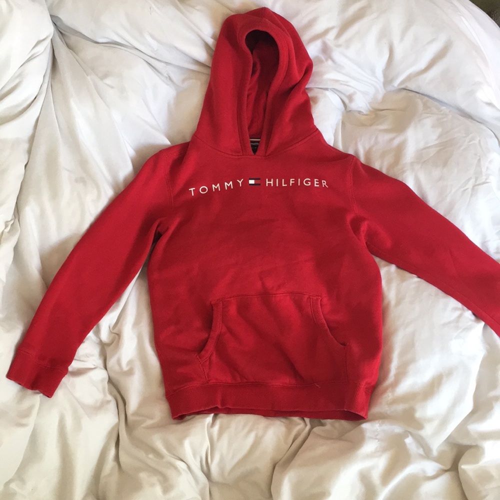 Girls red tommy Hilfiger hoodie